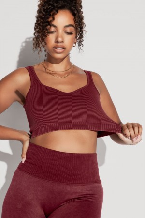 POPFLEX Be My Sweetheart Seamless Crop Top Garnet | 15LSVKIRJ