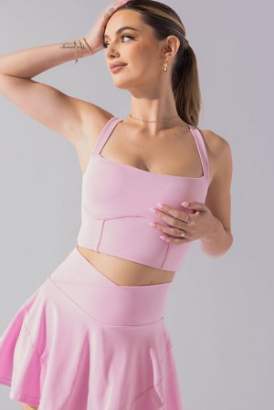 POPFLEX Daphne Corset Crop Top Bubblegum | 13JSPNFEQ