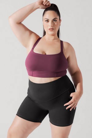 POPFLEX Daphne Corset Crop Top Plum | 59IAMKJEX