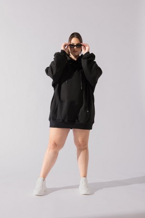 POPFLEX Long Cloud Hoodie Schwarz | 58NPCYEUO