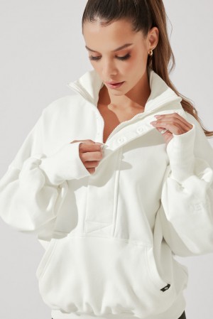 POPFLEX Ooey Gooey Half Zip Pullover Almond Milk | 03ETGKLPI