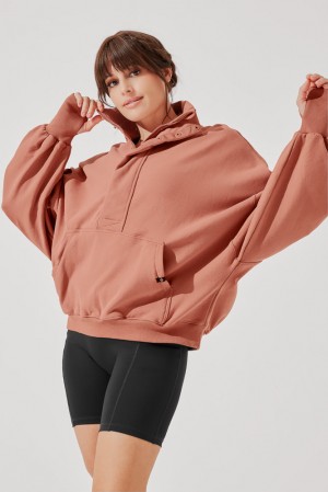 POPFLEX Ooey Gooey Half Zip Pullover Canyon Clay | 16DLBNAQO