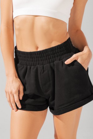 POPFLEX Ooey Gooey Lounge Shorts with Pockets Schwarz | 43GIDWOJL