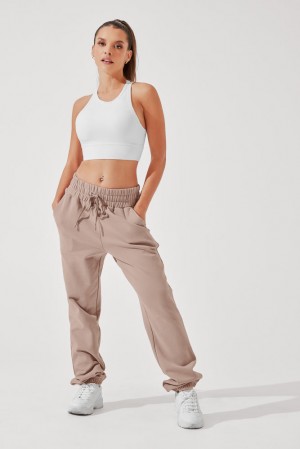 POPFLEX Ooey Gooey Sweatpant Beige | 08SKGNUDA