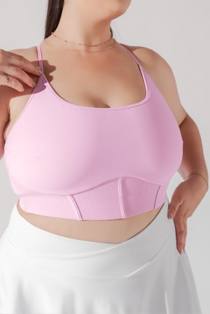 POPFLEX Plié Corset Crop Bralette Bubblegum | 42PNWXBVC