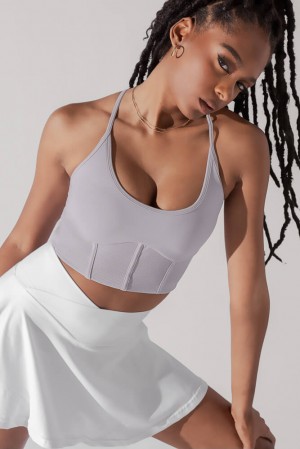 POPFLEX Plié Corset Crop Bralette Lavendel Grau | 63LMXRBIN