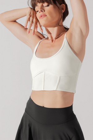 POPFLEX Plié Corset Crop Bralette Weiß | 94HMQVBTK