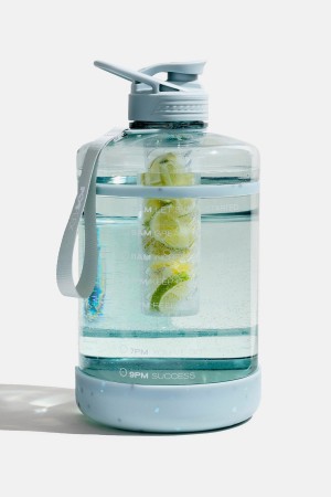 POPFLEX Ready Set Glow Gallon Timer Bottle with Fruit Infuser Blau | 72QLWEDOU