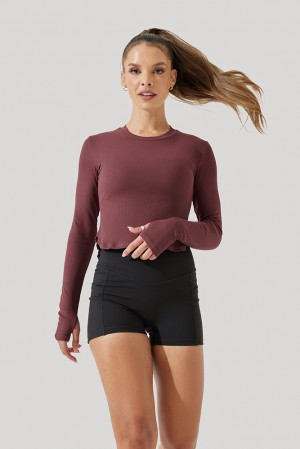 POPFLEX Refine Long Sleeve Top Rosa | 83TKEWVQR