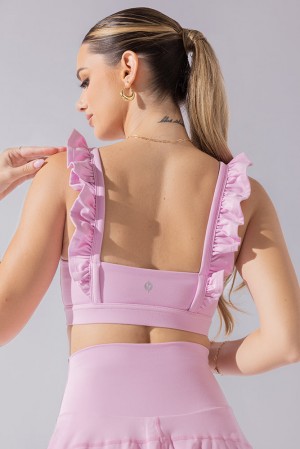 POPFLEX Romance Ruffle Bra Bubblegum | 84ELODRZT