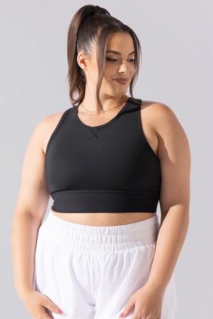 POPFLEX Sweat Sesh Crop Top Schwarz | 24ZSUCWYO