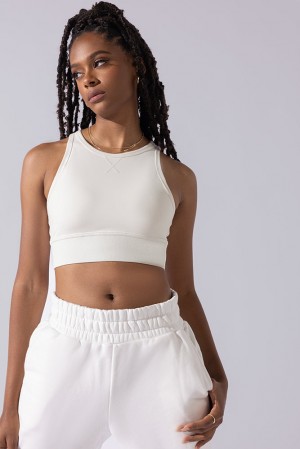 POPFLEX Sweat Sesh Crop Top Weiß | 20ZRKWBQE