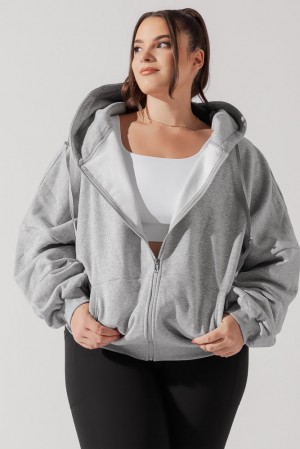 POPFLEX Zip Cloud Hoodie Grau | 16FXSWVKA