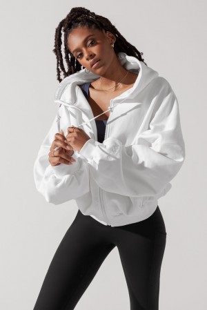 POPFLEX Zip Cloud Hoodie Weiß | 08YXBFCIN