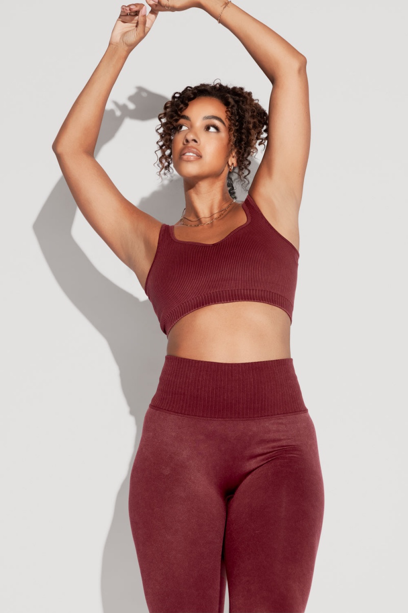 POPFLEX Be My Sweetheart Seamless Crop Top Garnet | 15LSVKIRJ