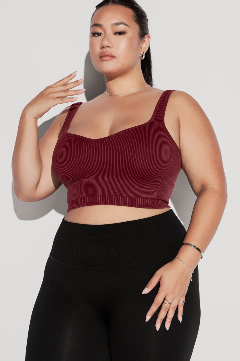 POPFLEX Be My Sweetheart Seamless Crop Top Garnet | 15LSVKIRJ