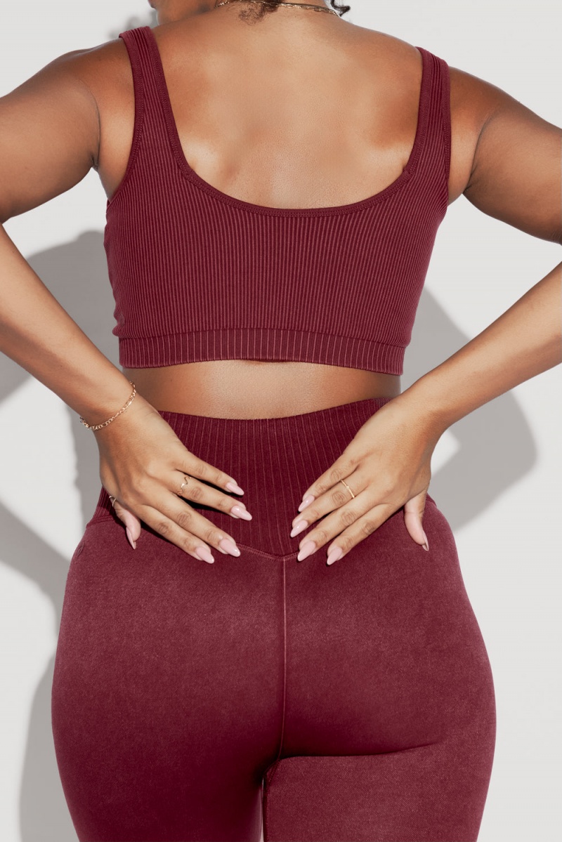 POPFLEX Be My Sweetheart Seamless Crop Top Garnet | 15LSVKIRJ