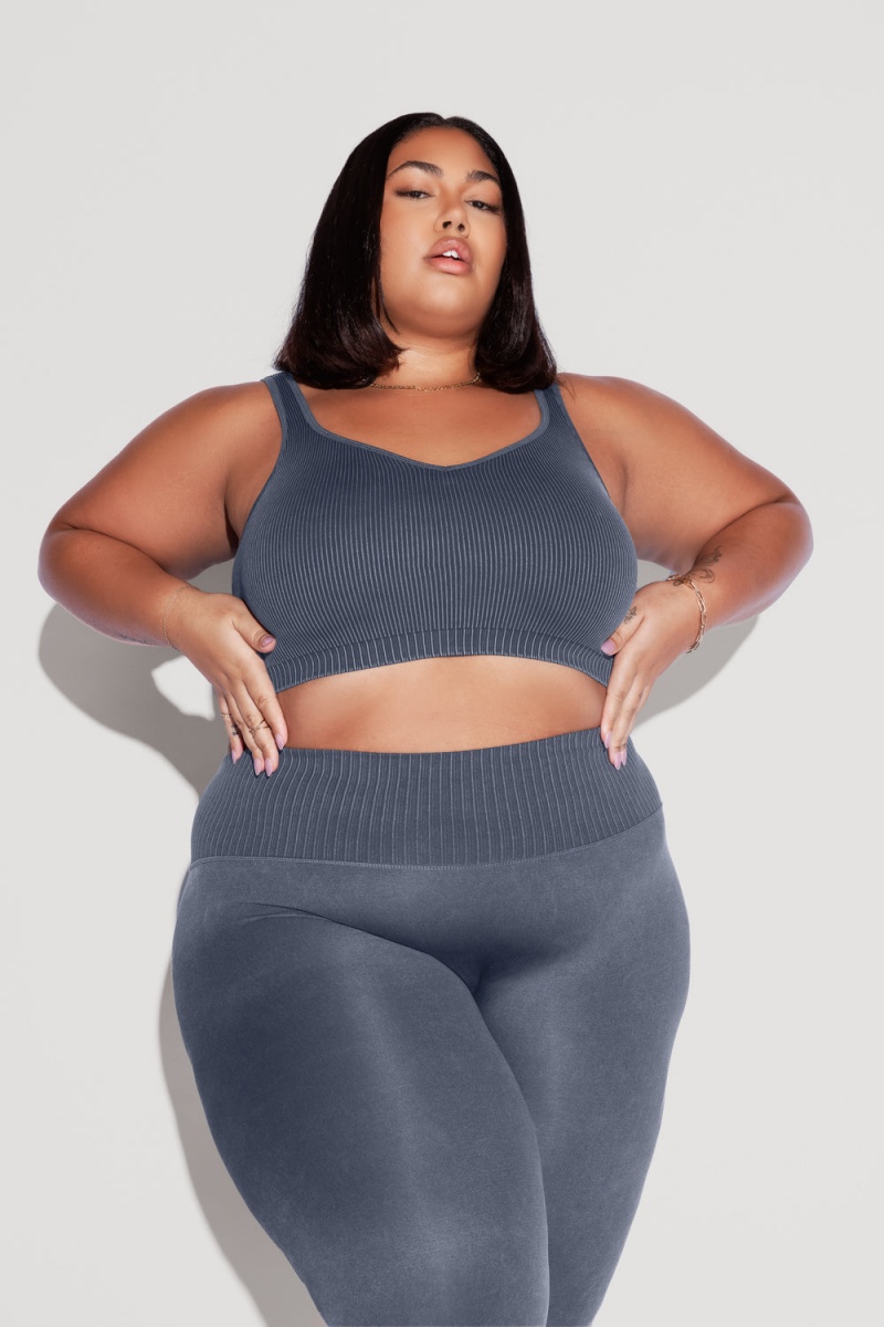 POPFLEX Be My Sweetheart Seamless Crop Top Indigo | 97WHVRMUJ