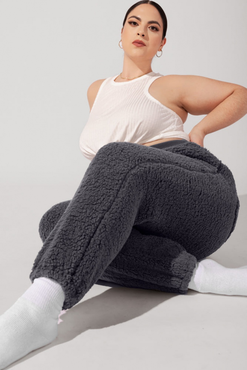 POPFLEX Blanket Pants in Faux Sherpa Grau | 14HZBWAJS