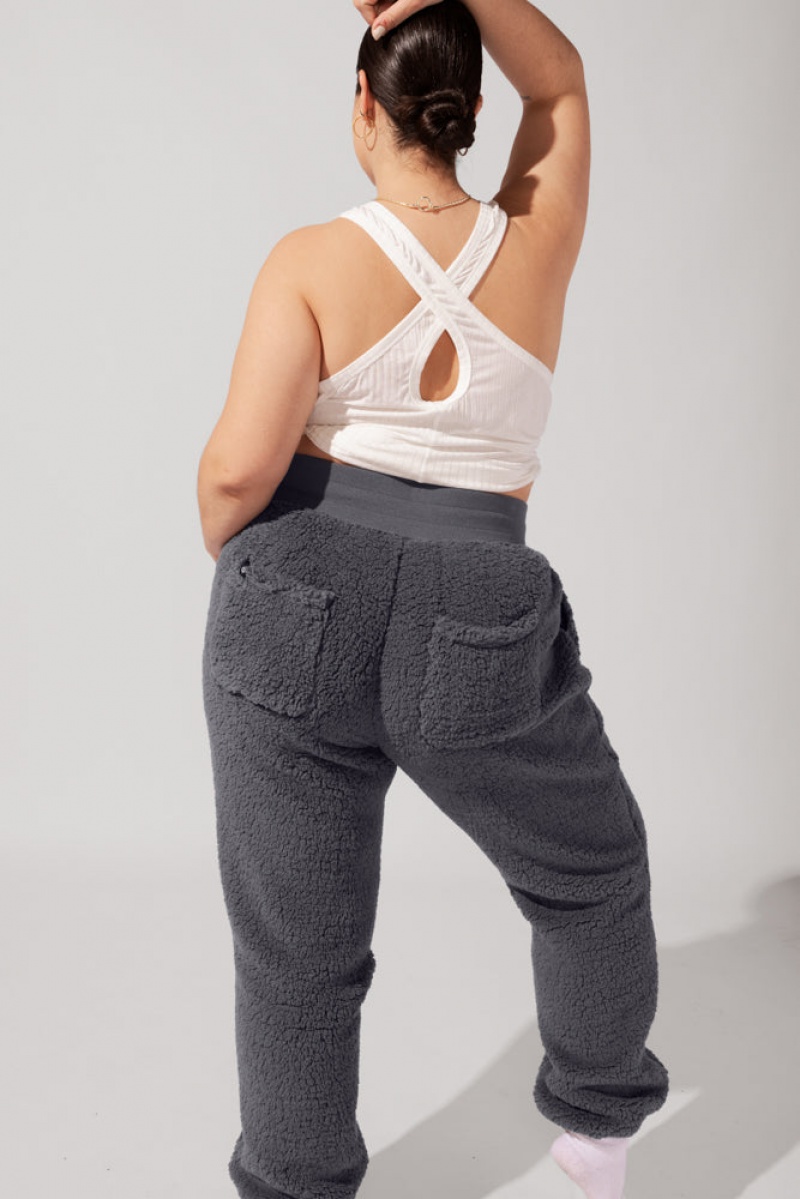 POPFLEX Blanket Pants in Faux Sherpa Grau | 14HZBWAJS