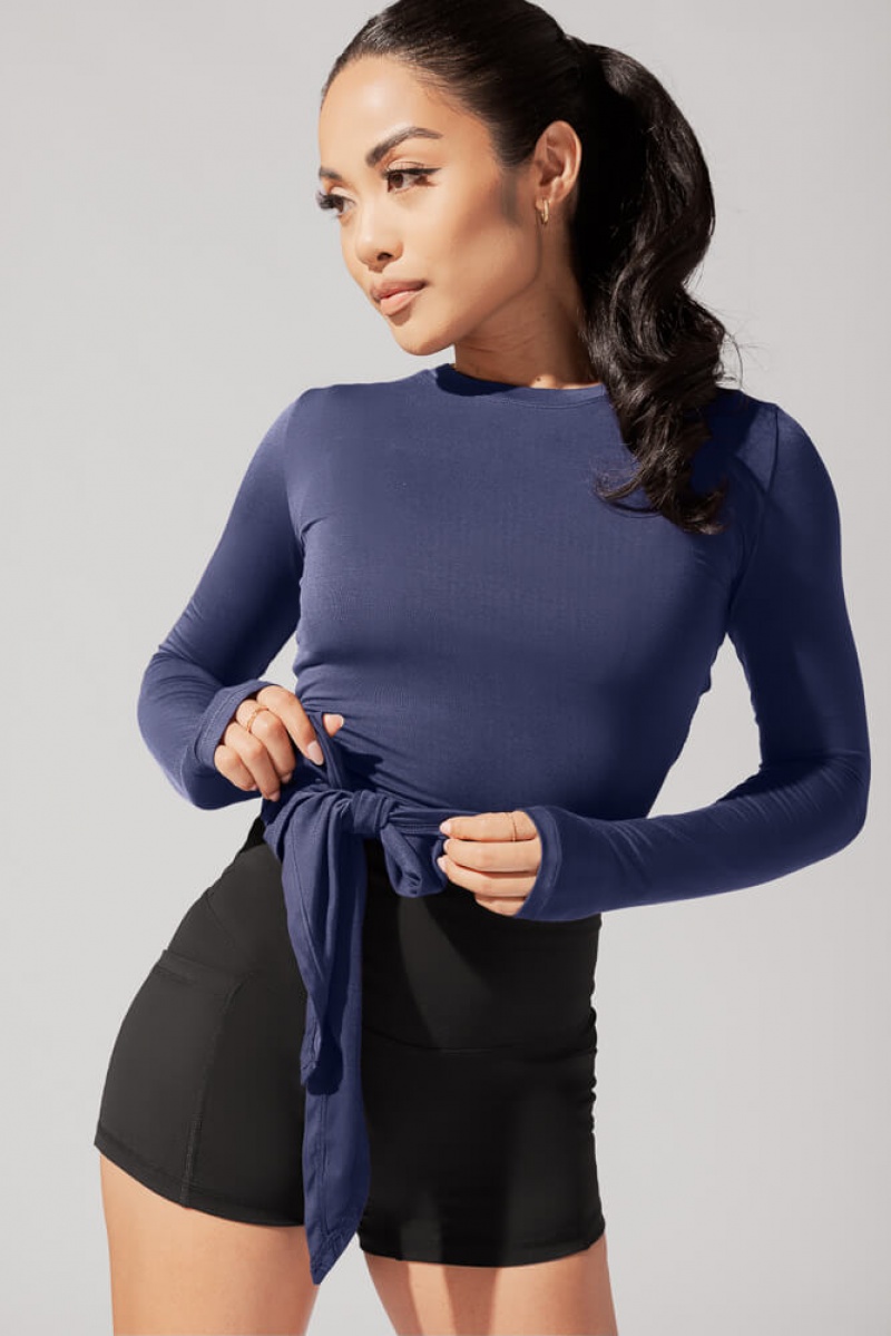 POPFLEX Bow Back Long Sleeve Dunkelnavy | 46HFAEOJV