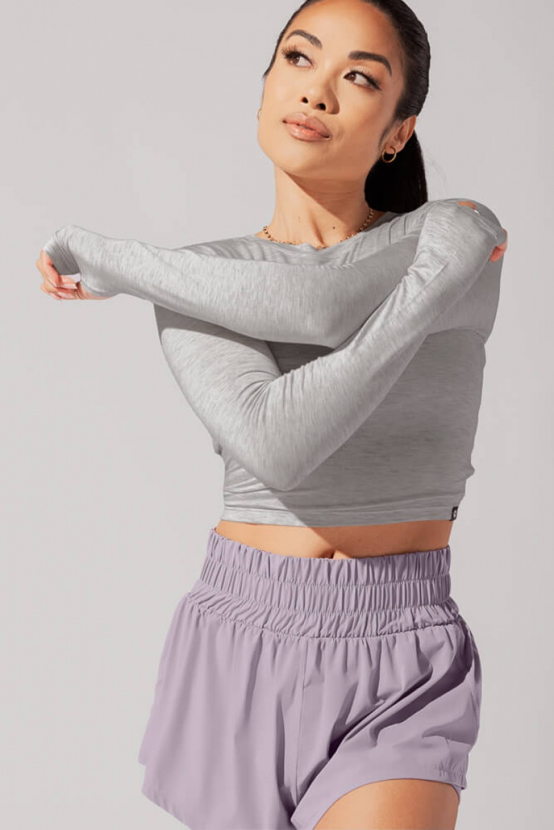 POPFLEX Bow Back Long Sleeve Grau | 34BJSGNPL