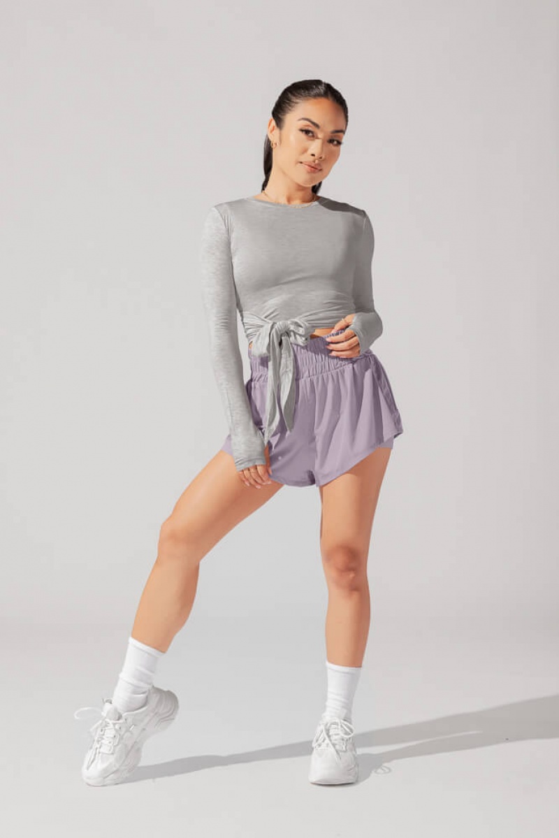 POPFLEX Bow Back Long Sleeve Grau | 34BJSGNPL