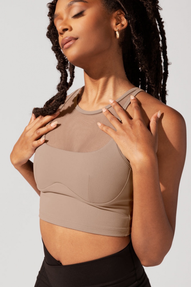 POPFLEX Celeste Mesh Crop Bralette Leafless Tree | 89HXYQSCE