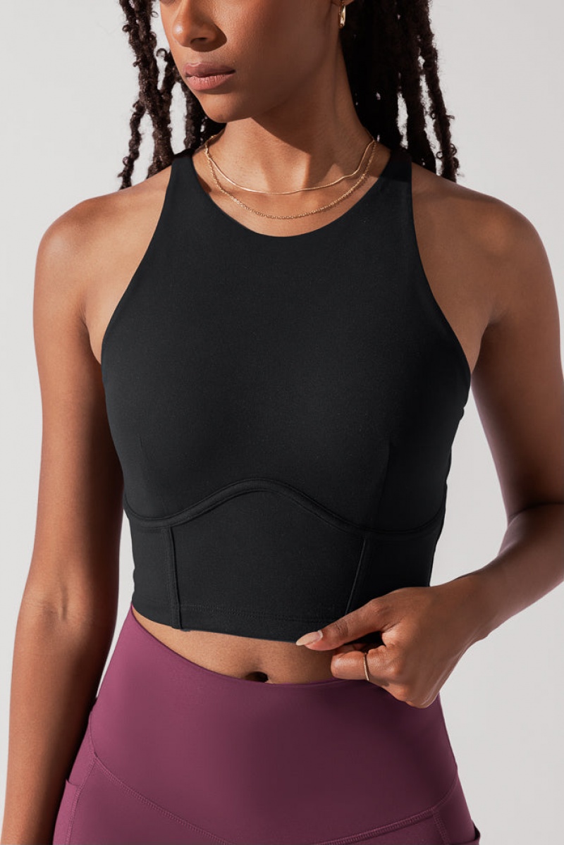 POPFLEX Cleo Corset Crop Bralette Schwarz | 70BTRPGWL