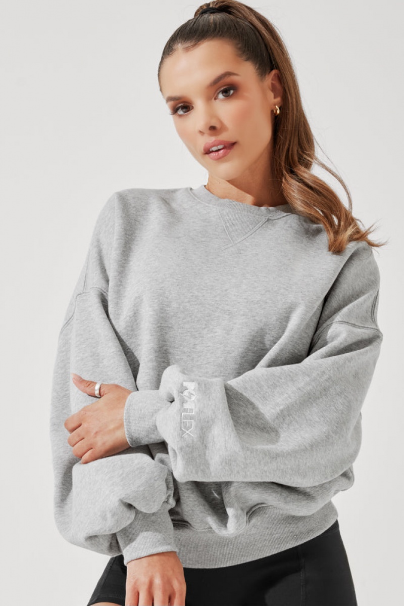 POPFLEX Cloud Crewneck Pullover Grau | 04TUCJEGN