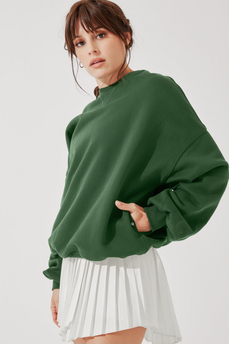 POPFLEX Cloud Crewneck Pullover Grün | 84IZXERUT