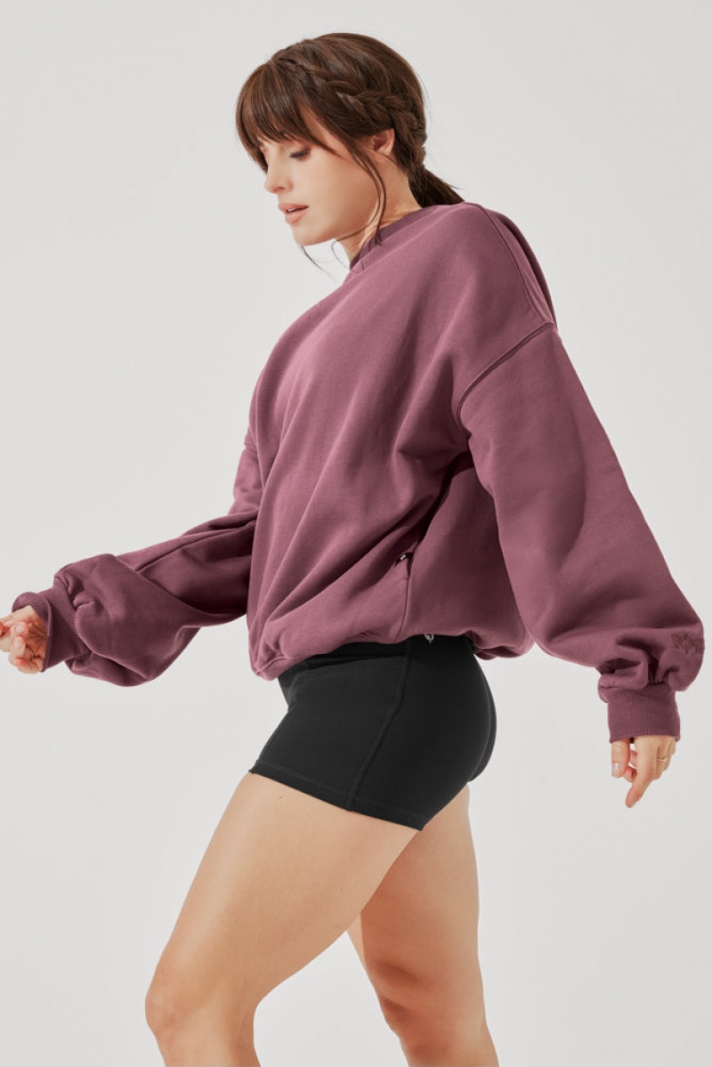 POPFLEX Cloud Crewneck Pullover Merlot | 98GVDIMWT