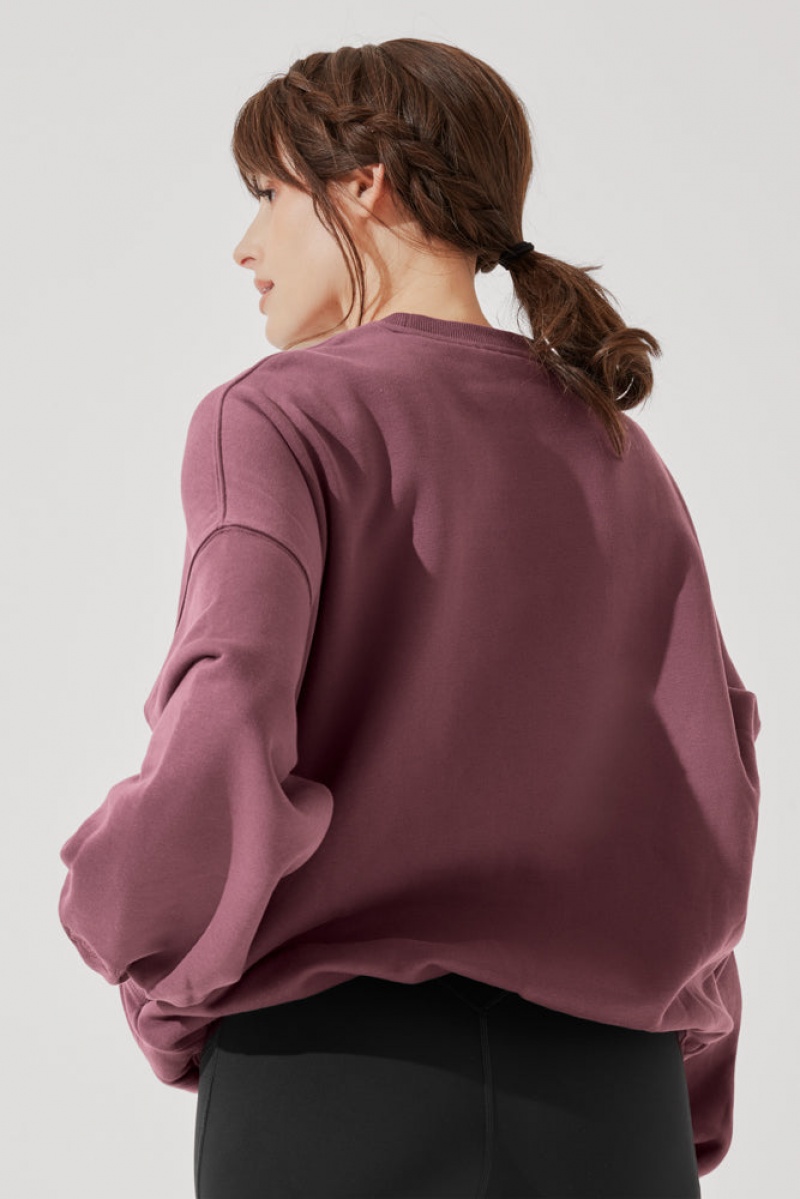 POPFLEX Cloud Crewneck Pullover Merlot | 98GVDIMWT