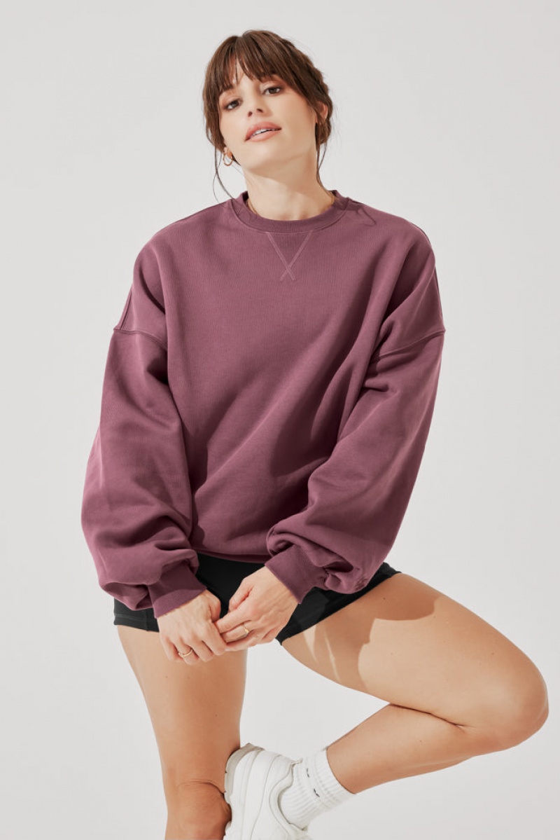 POPFLEX Cloud Crewneck Pullover Merlot | 98GVDIMWT