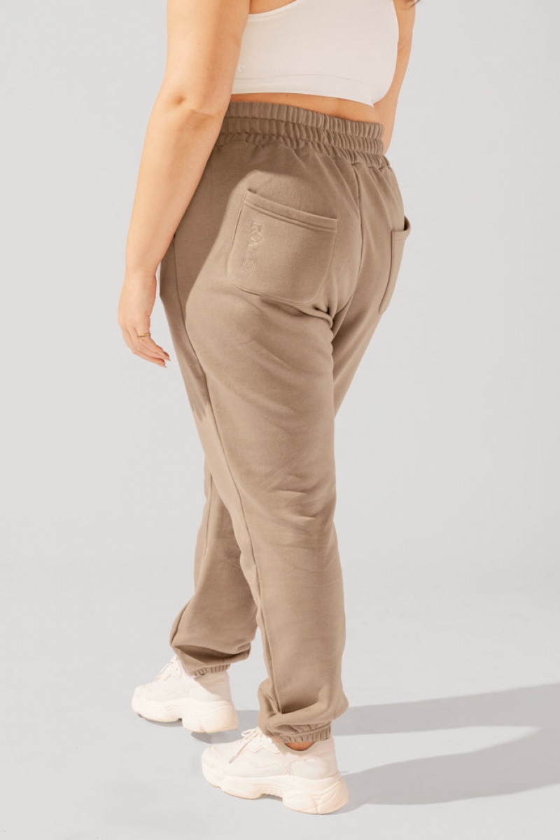 POPFLEX Cloud Rollover Sweatpant Milk Tea | 06RKXDALB