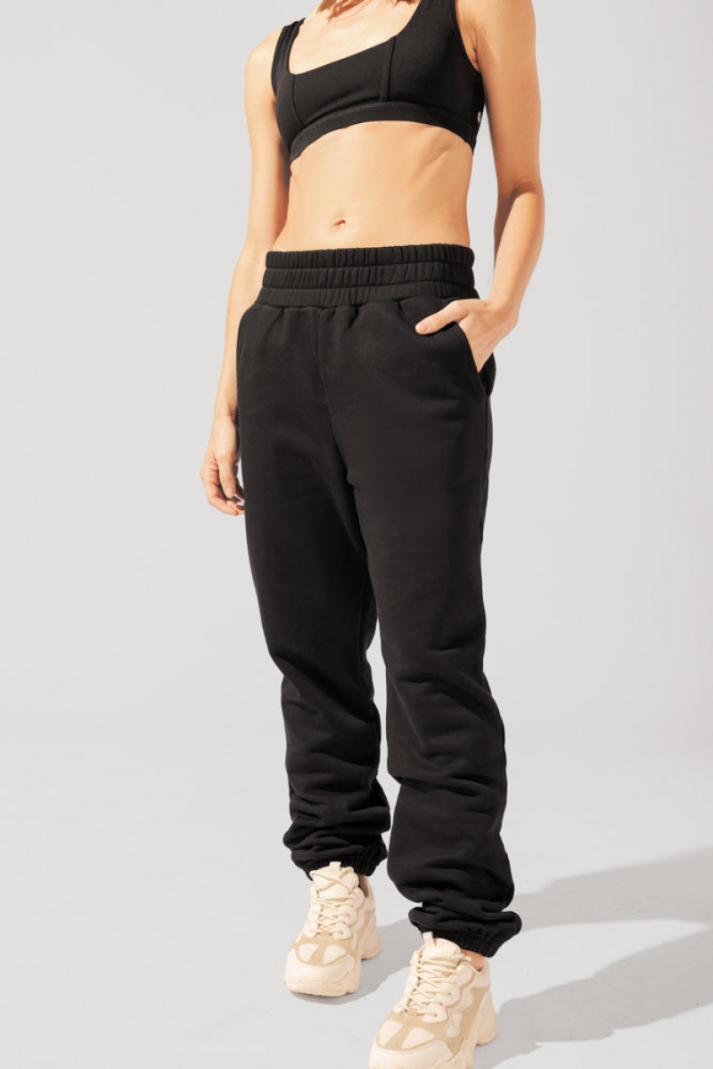 POPFLEX Cloud Rollover Sweatpant Schwarz | 02NUJRIXG