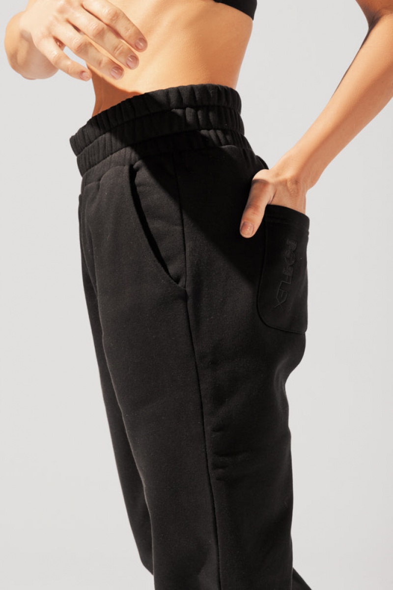 POPFLEX Cloud Rollover Sweatpant Schwarz | 02NUJRIXG