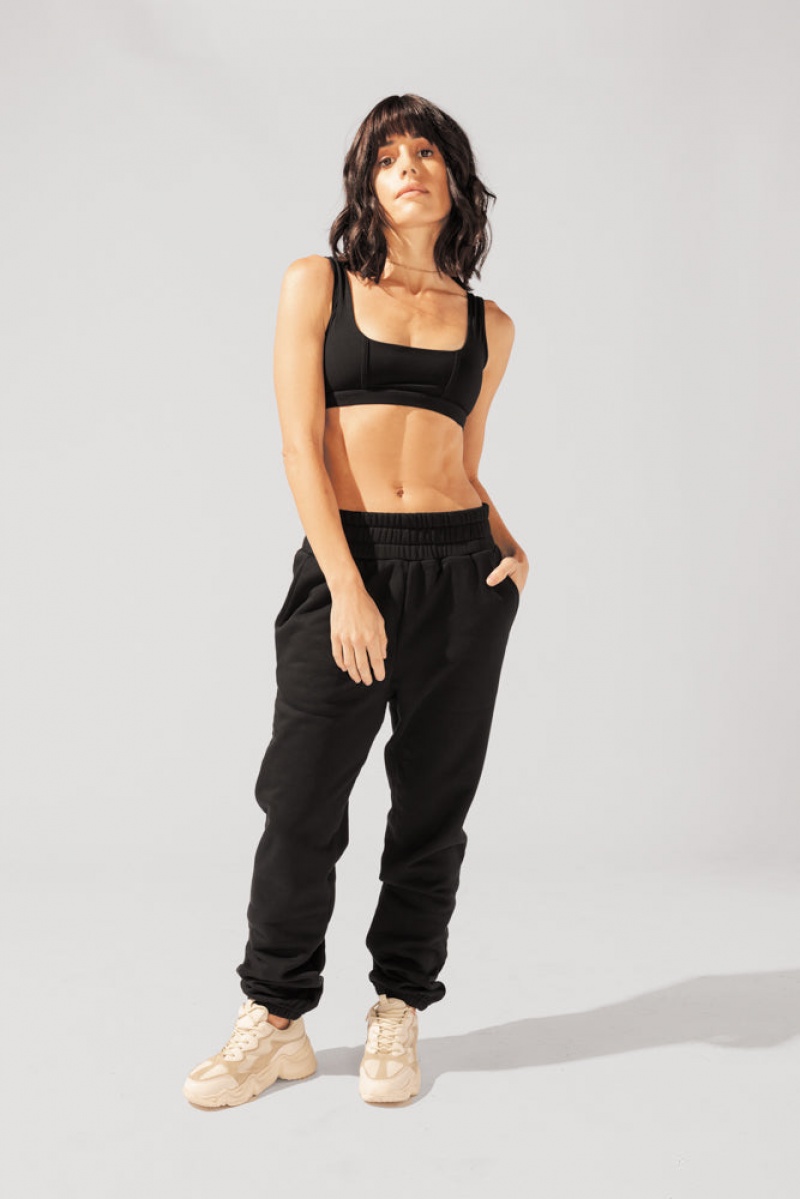 POPFLEX Cloud Rollover Sweatpant Schwarz | 02NUJRIXG