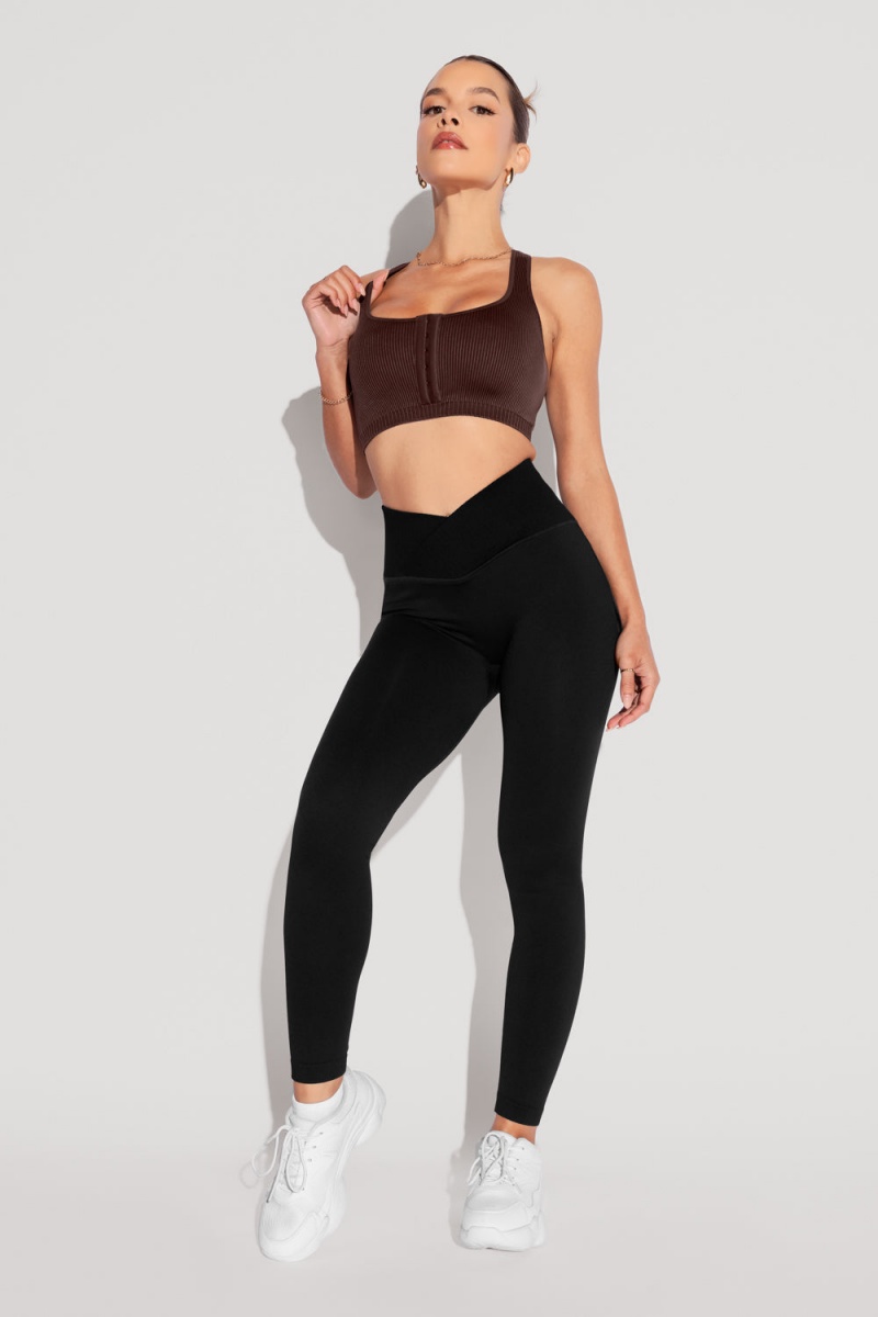 POPFLEX Crisscross Hourglass® Seamless Legging Schwarz | 37RUXQODC