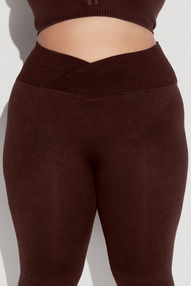 POPFLEX Crisscross Hourglass® Seamless Legging French Roast | 76JQAGTNV