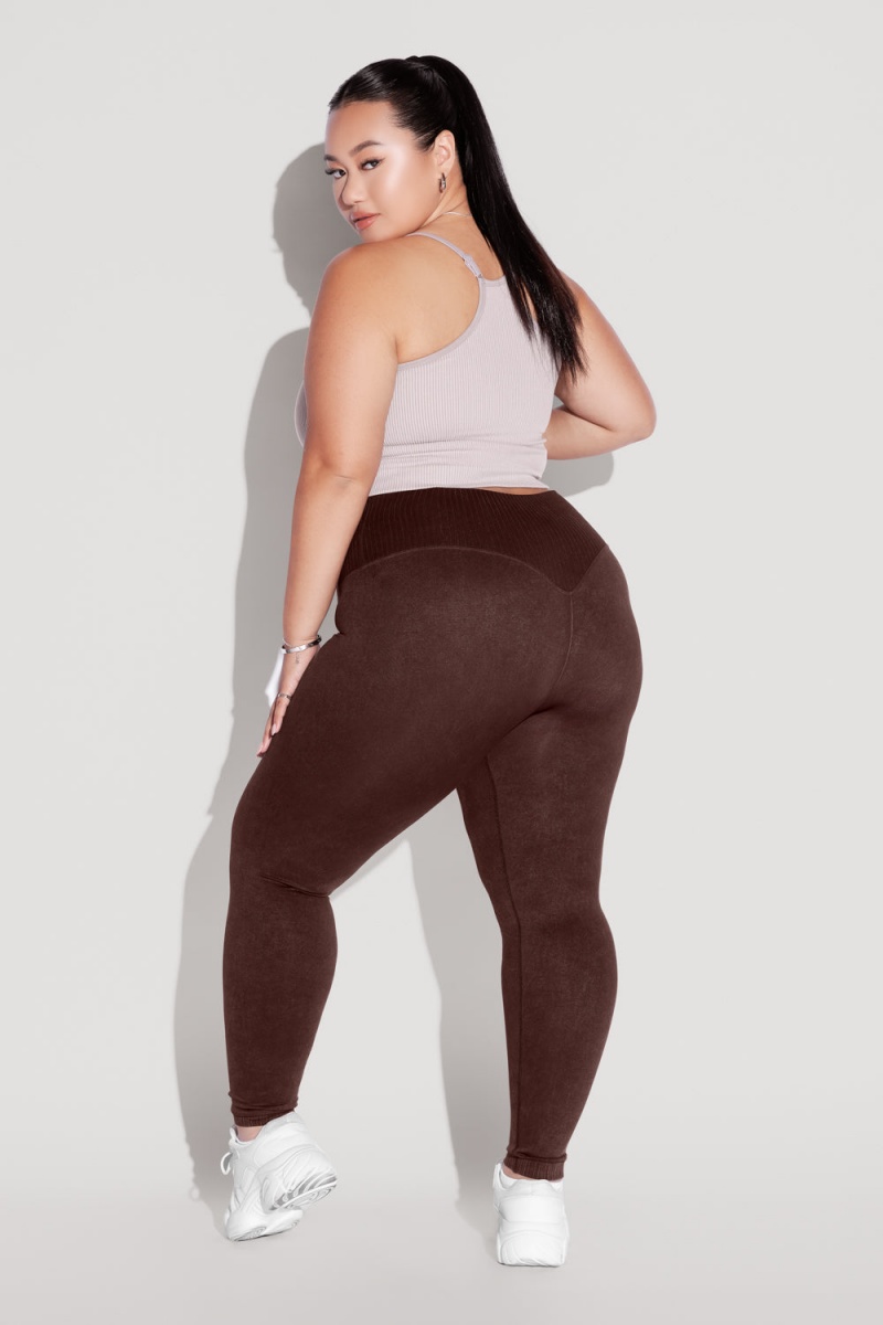 POPFLEX Crisscross Hourglass® Seamless Legging French Roast | 76JQAGTNV