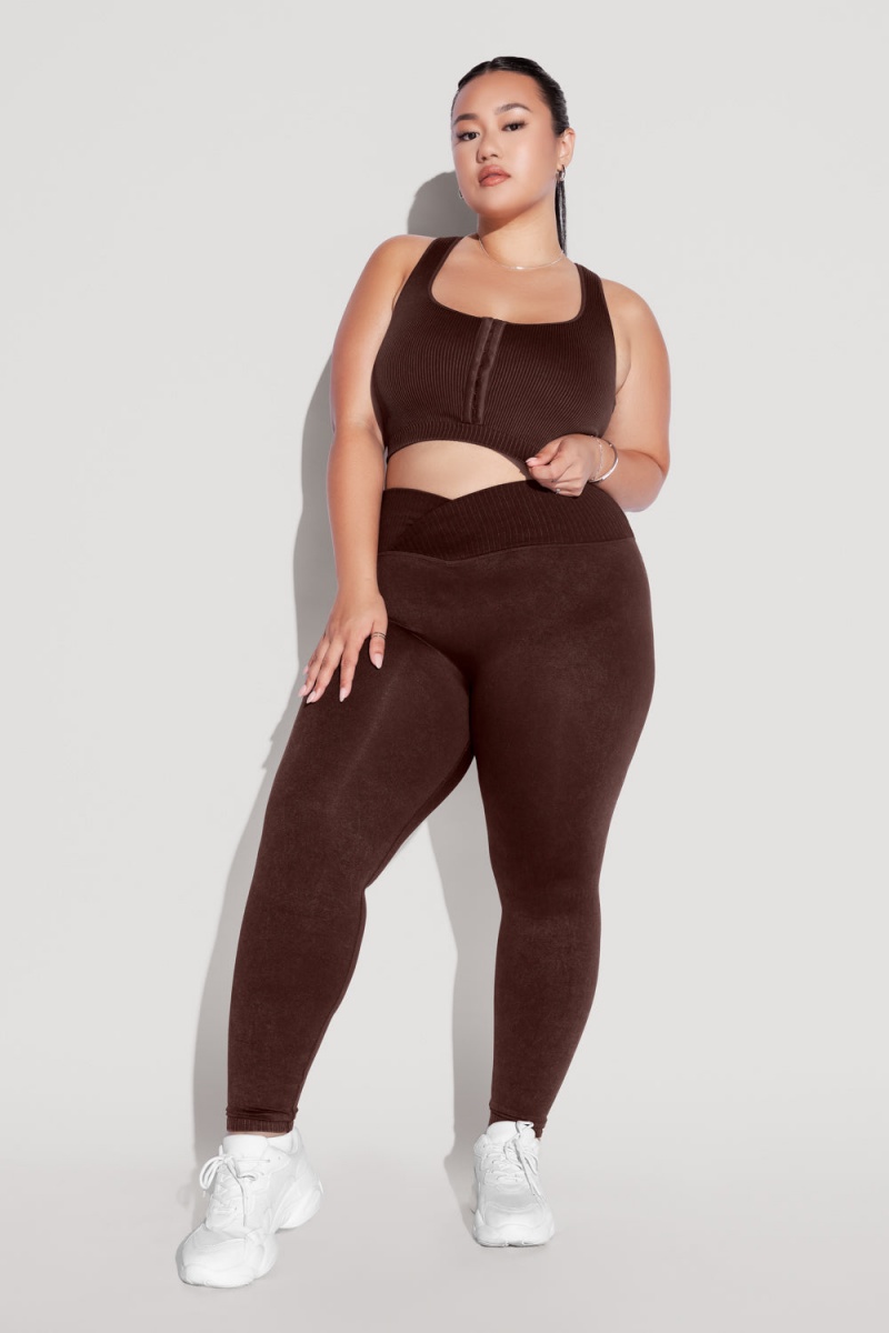 POPFLEX Crisscross Hourglass® Seamless Legging French Roast | 76JQAGTNV