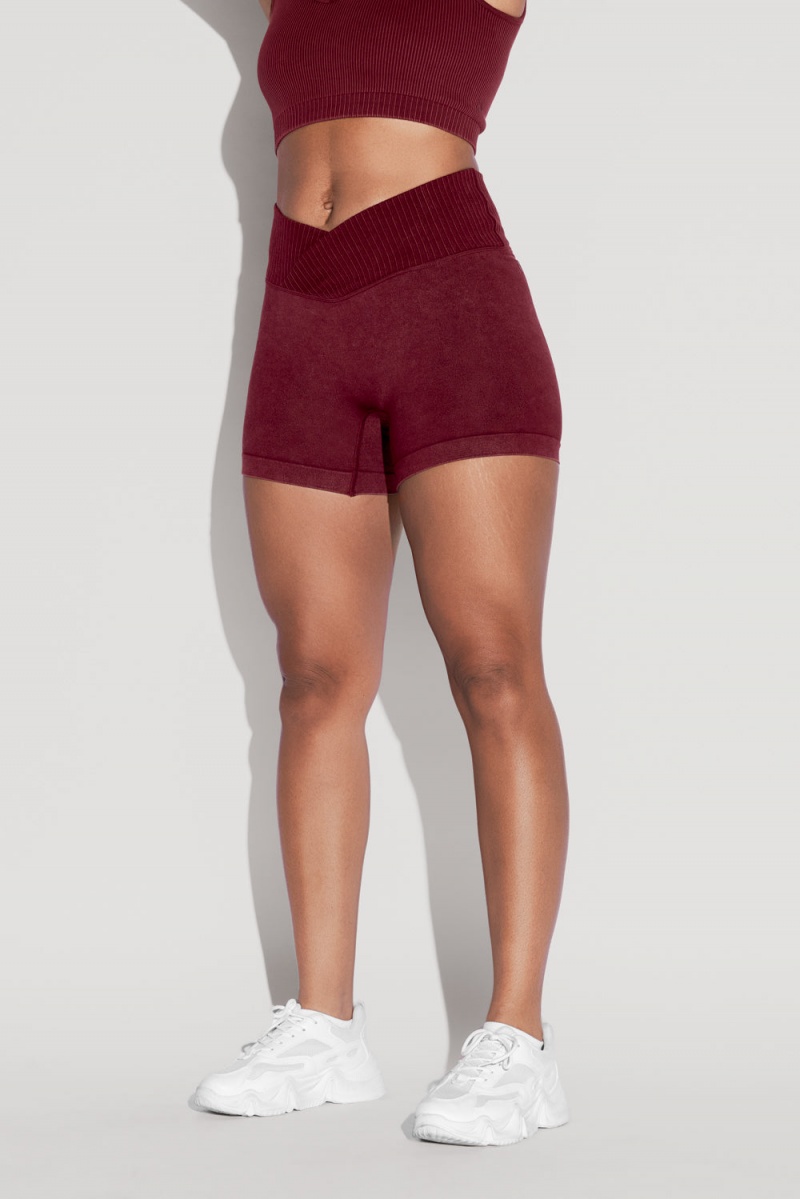 POPFLEX Crisscross Hourglass® Seamless Midi Shorts Garnet | 75GUIQWAF