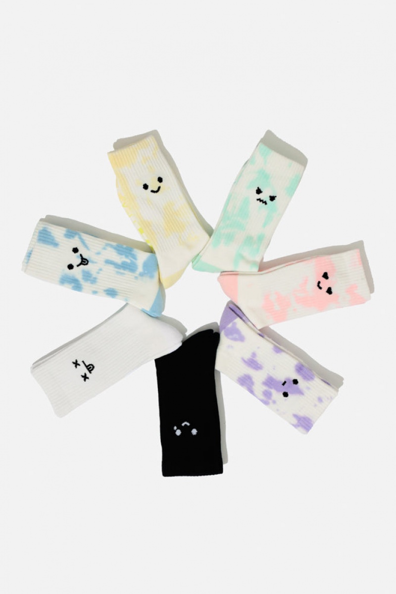 POPFLEX Dead Face Mid-Calf Gym Socks Weiß | 59ZXQCKUB