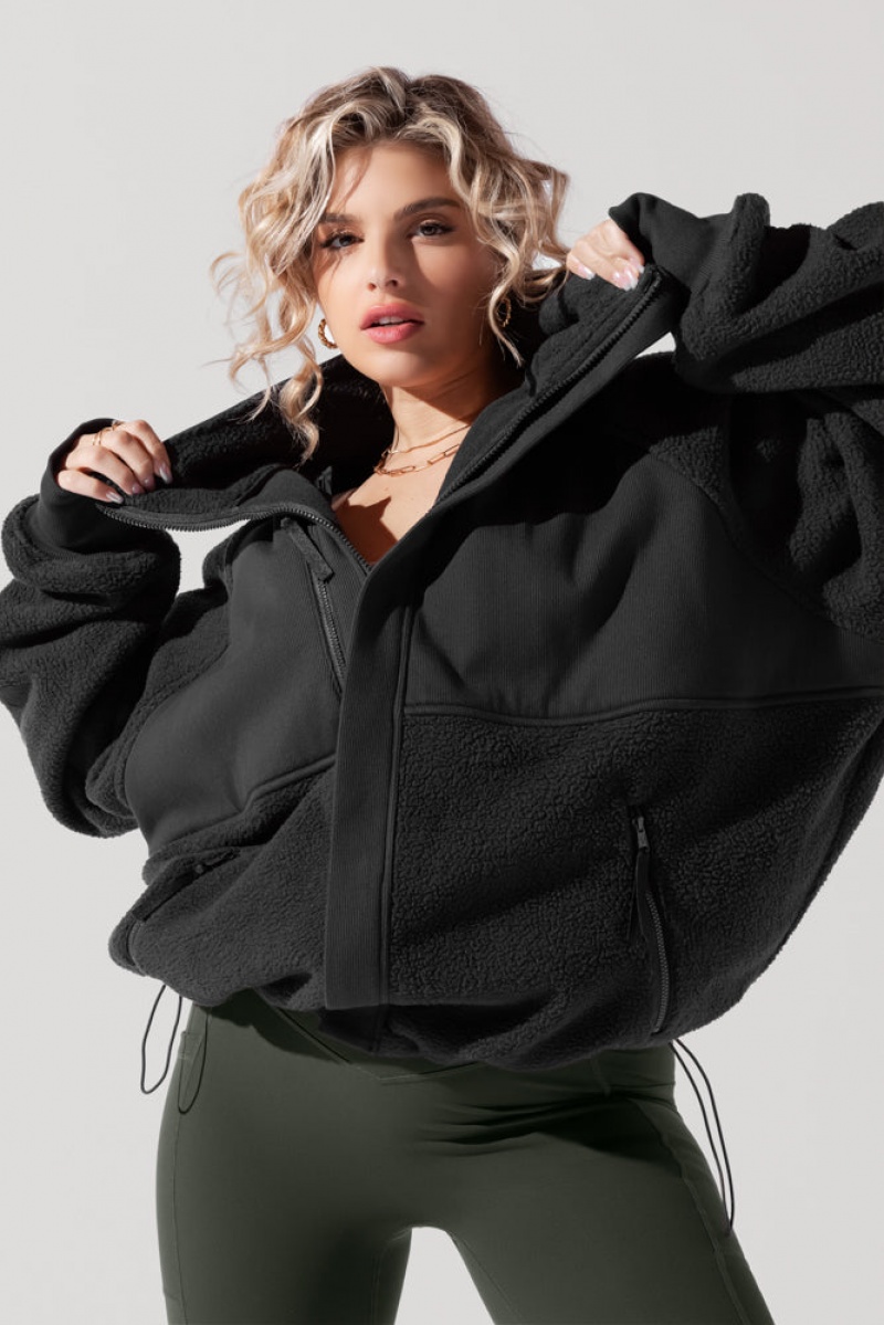 POPFLEX Find Your Inner Fleece Jacket Charcoal | 73FXKBAPN