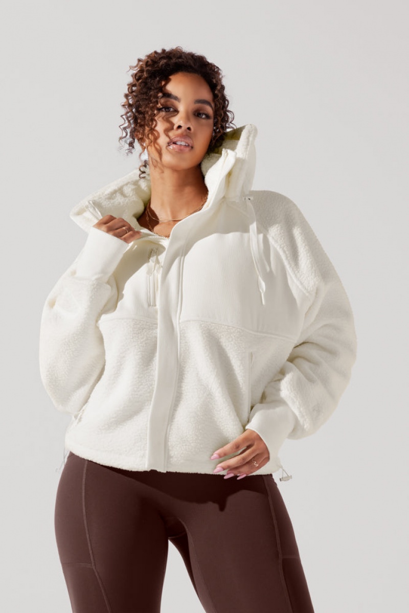 POPFLEX Find Your Inner Fleece Jacket Weiß | 98RMYHWSN