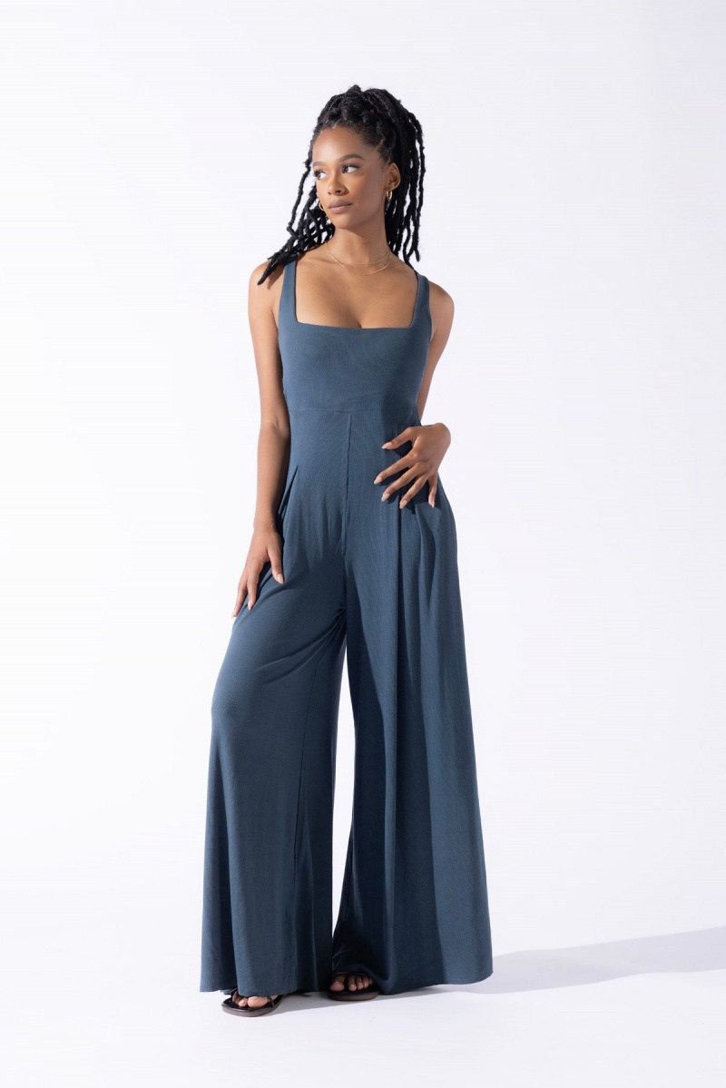 POPFLEX Go with the Flow Jumpsuit Stormy Weather | 68QNGIHFJ