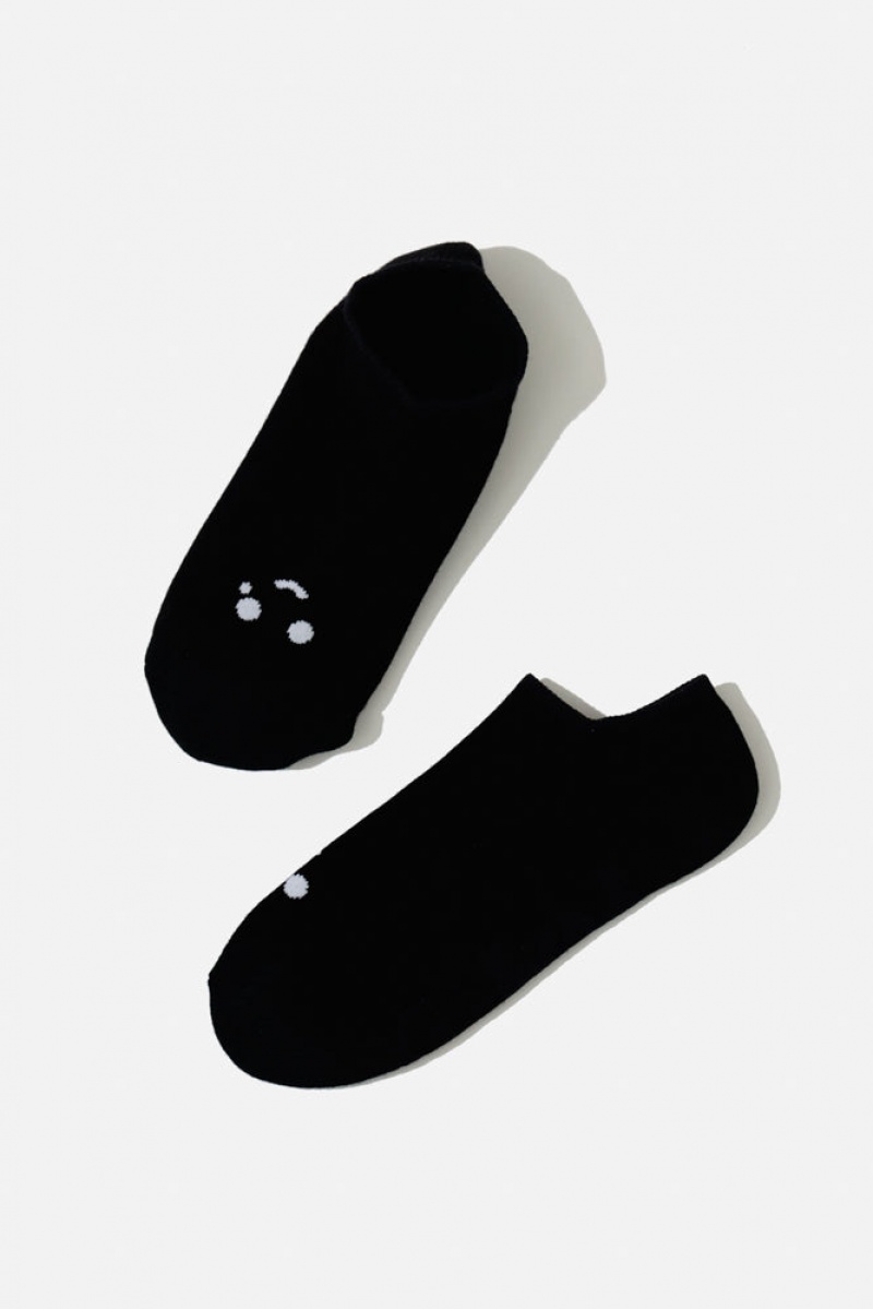 POPFLEX Happy Cry Face Low Rise Socks Schwarz | 80WERLVZN