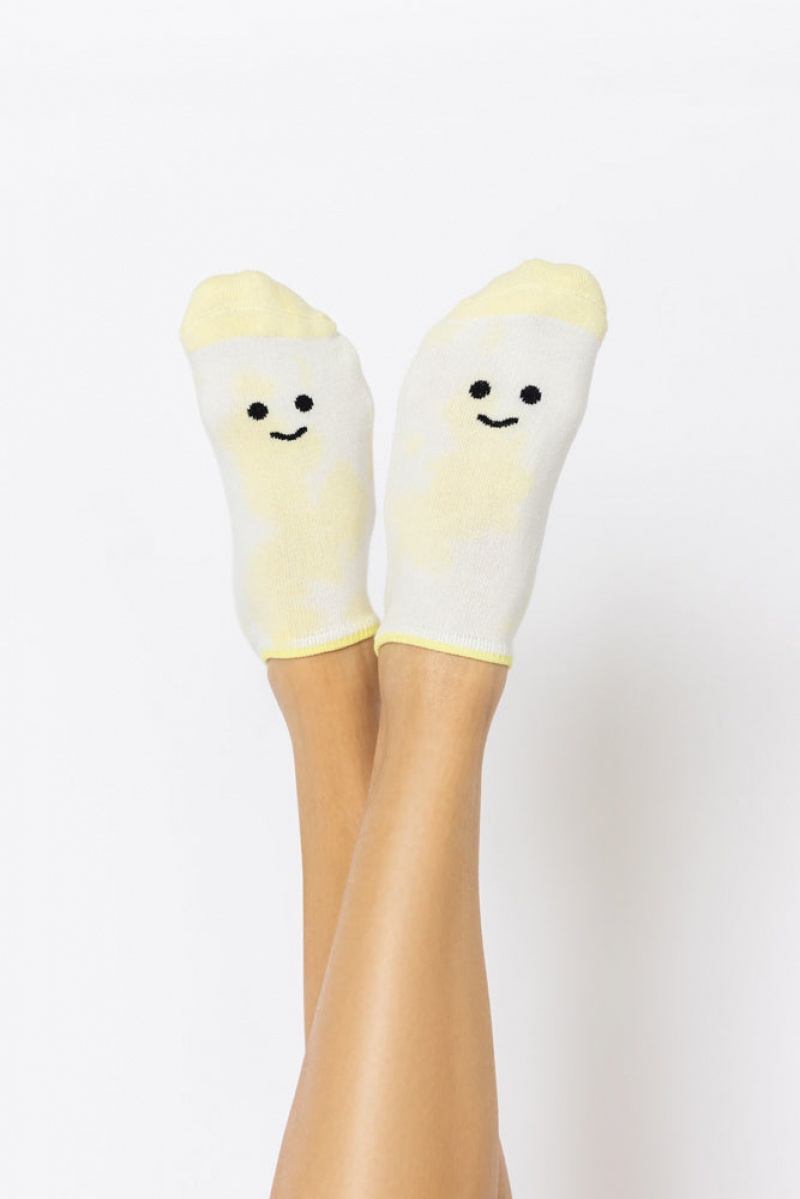 POPFLEX Happy Face Low Rise Socks Gelb | 13CTFGXQO