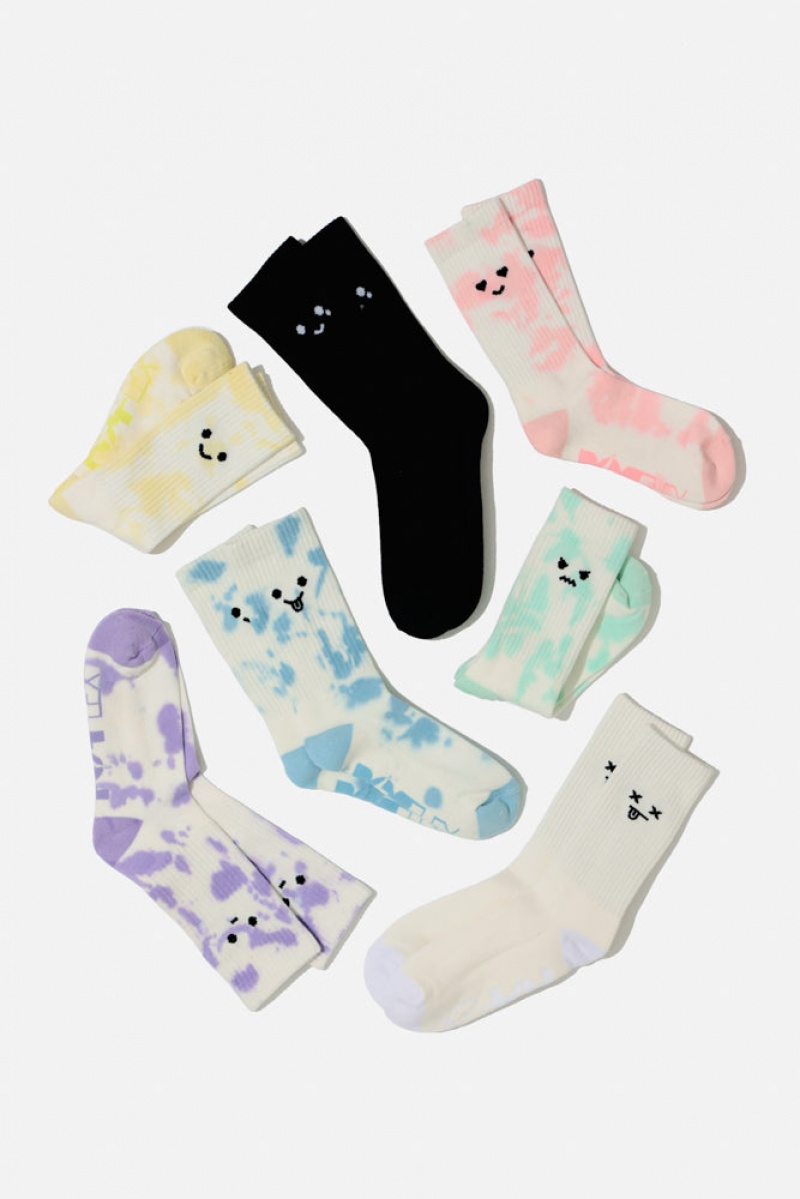 POPFLEX Happy Face Mid-Calf Gym Socks Gelb | 80BSJKHRW